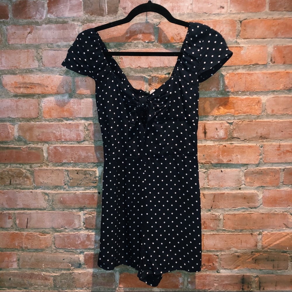 H&M Blue and White Polka Dot Romper
